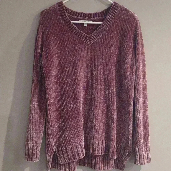 Orvis women's medium soft purple v-neck‎ velvet soft sweater - Picture 1 of 4